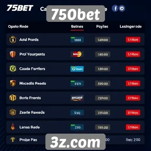 Opções de pagamento e retirada no 750bet